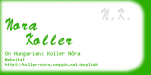 nora koller business card